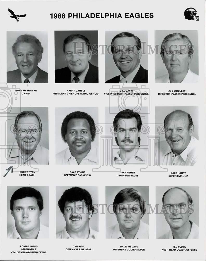 1988 Press Photo Philadelphia Eagles football head shots - srs02783