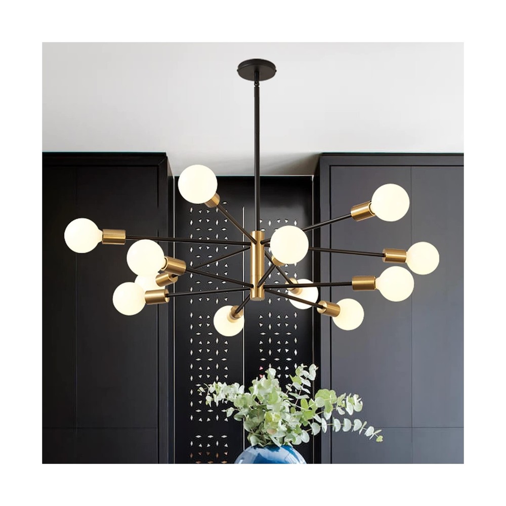 RUIYEY Modern Chandelier Ceiling Light Fixture Sputnik Chandeliers Gold and B...