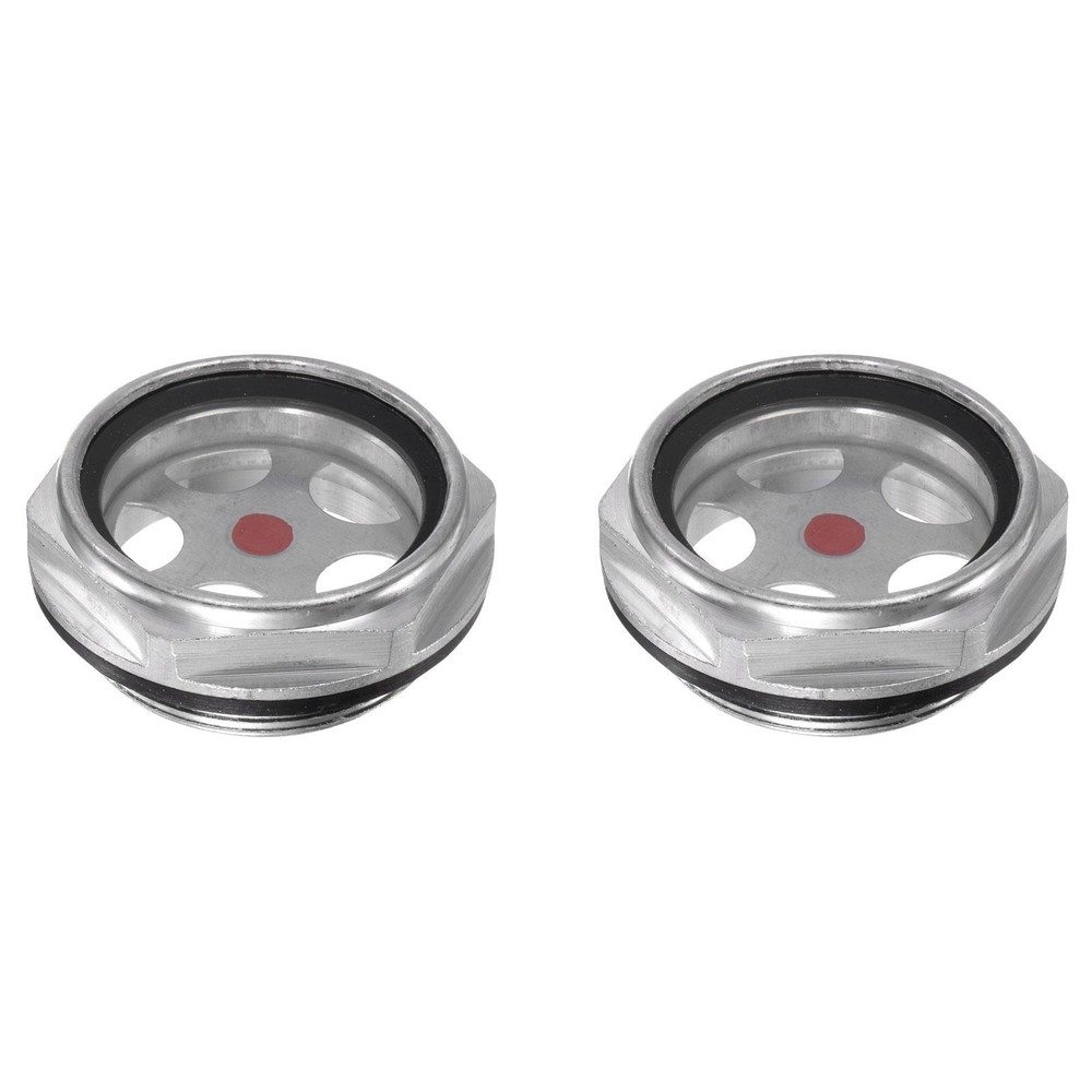 Air Compressor Oil Level Gauge Sight Glass M42x1.5mm Male Thread Aluminum 2Pcs