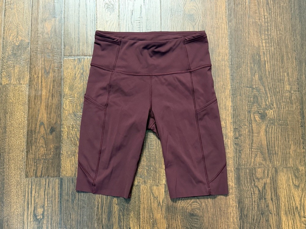 Lululemon 9” Align High Rise Biker Shorts Womens Size 6 Burgundy Activewear Yoga