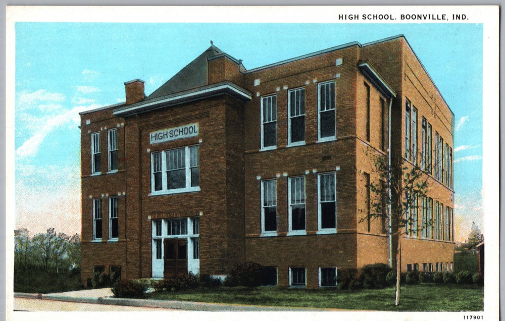 Boonville, Indiana - Warrick County High School Unposted Postcard