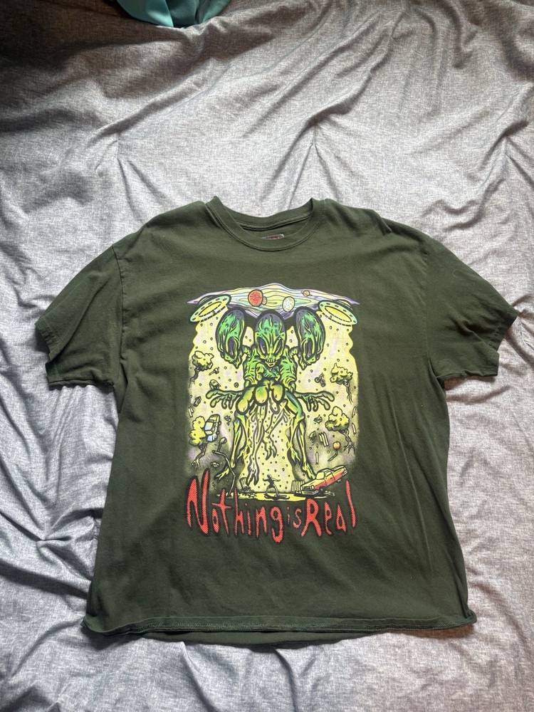 Teen Hearts Green Alien Graphic Print Men's Crew Neck T-Shirt Size XL