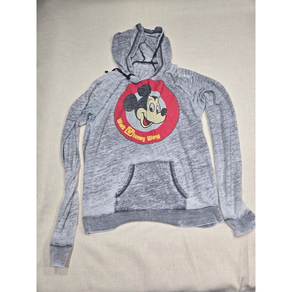 Walt Disney World Mickey Mouse Gray Hoodie Pullover Sweatshirt Medium