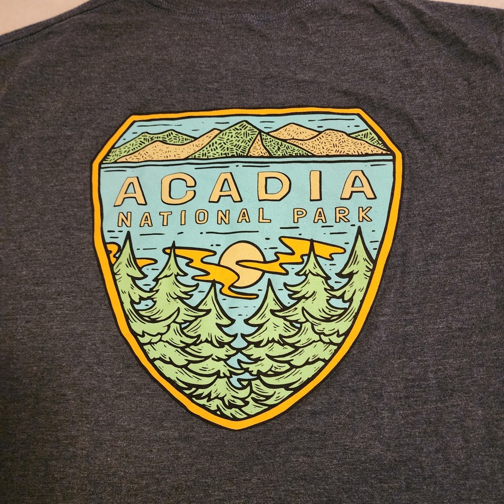 Acadia National Park Graphic Logo T-shirt Unisex Large Emi Brand Soft Hiking-image