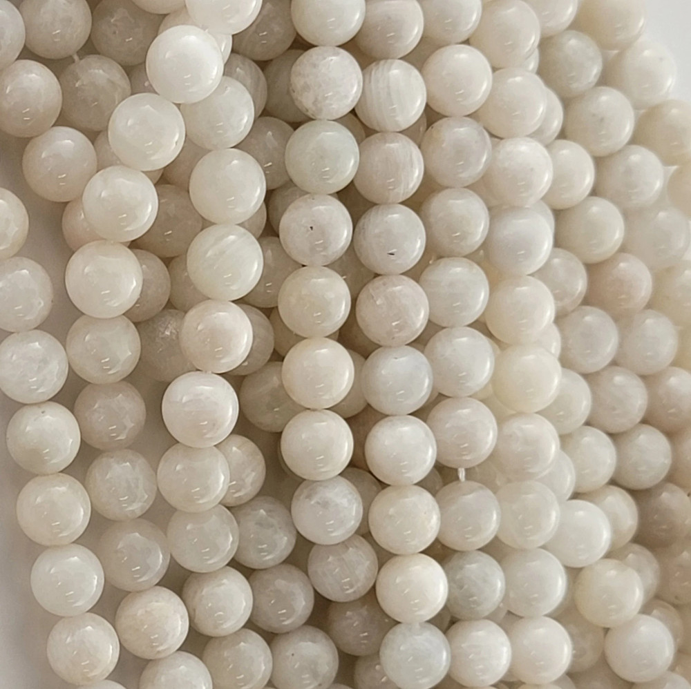 Moonstone Beads (Opaque) Natural Smooth Round Gemstone Beads 6mm 8mm