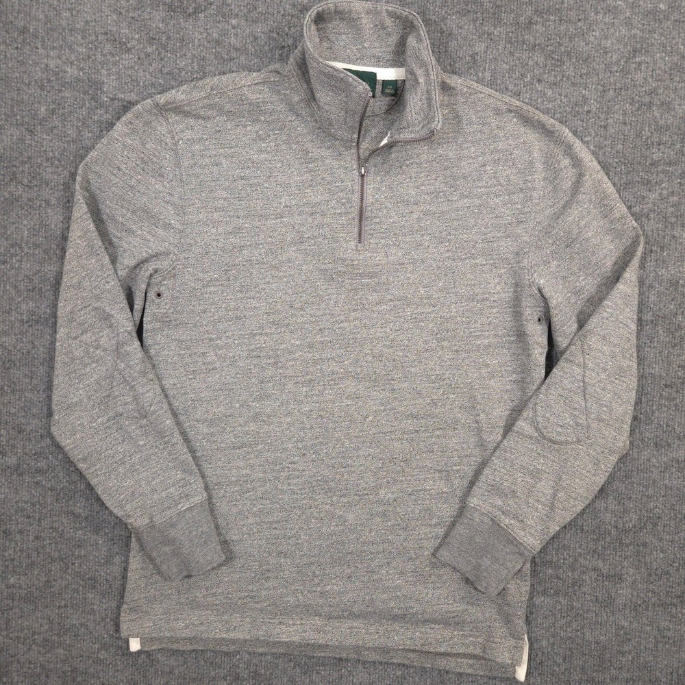 J Crew Half Zip Rugby Shirt Mens XS Gray Oarsman 11oz Cotton Jersey Tennis Tail