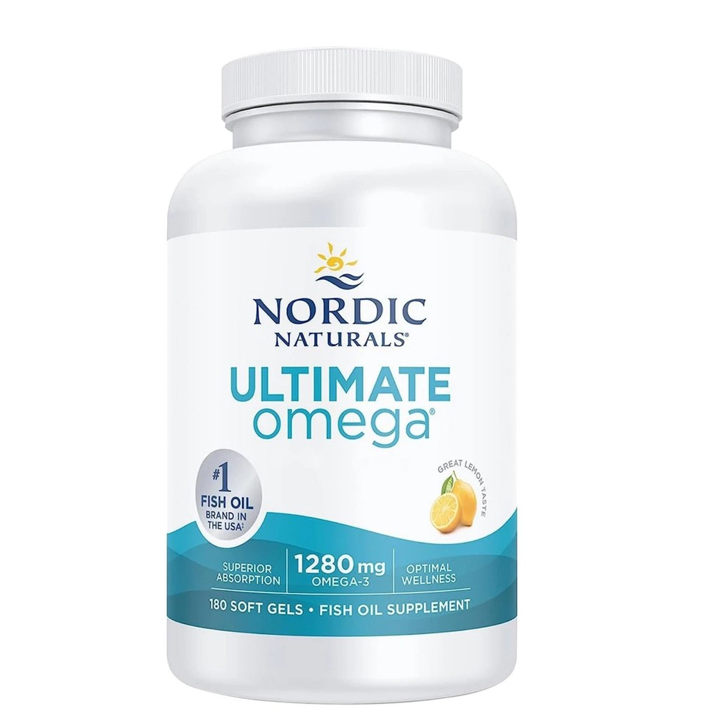 Nordic Naturals Ultimate Omega Fish Oil - 1280 mg Omega-3 - 180 Soft Gels