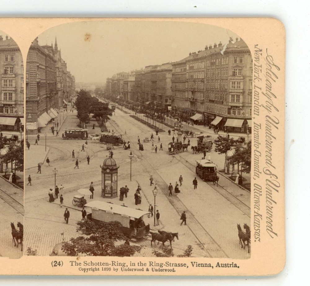 Schotten-Ring in Ring-Strasse Vienna Austria Underwood Stereoview