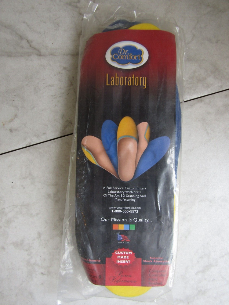 NIB Mens Dr Comfort Laboratory Custom Arthritis Shoe Inserts Insoles 14 Med