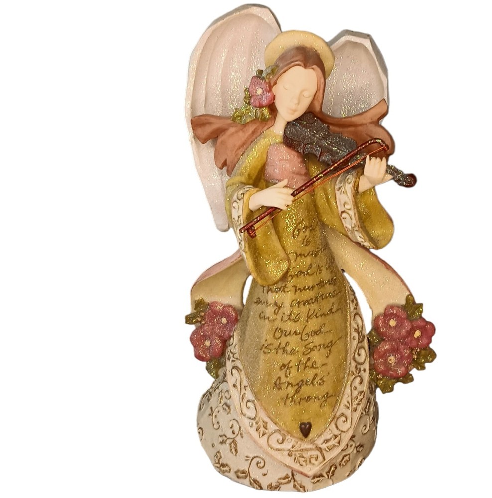Enesco Foundations Christmas Angel Playing Violin Figurine