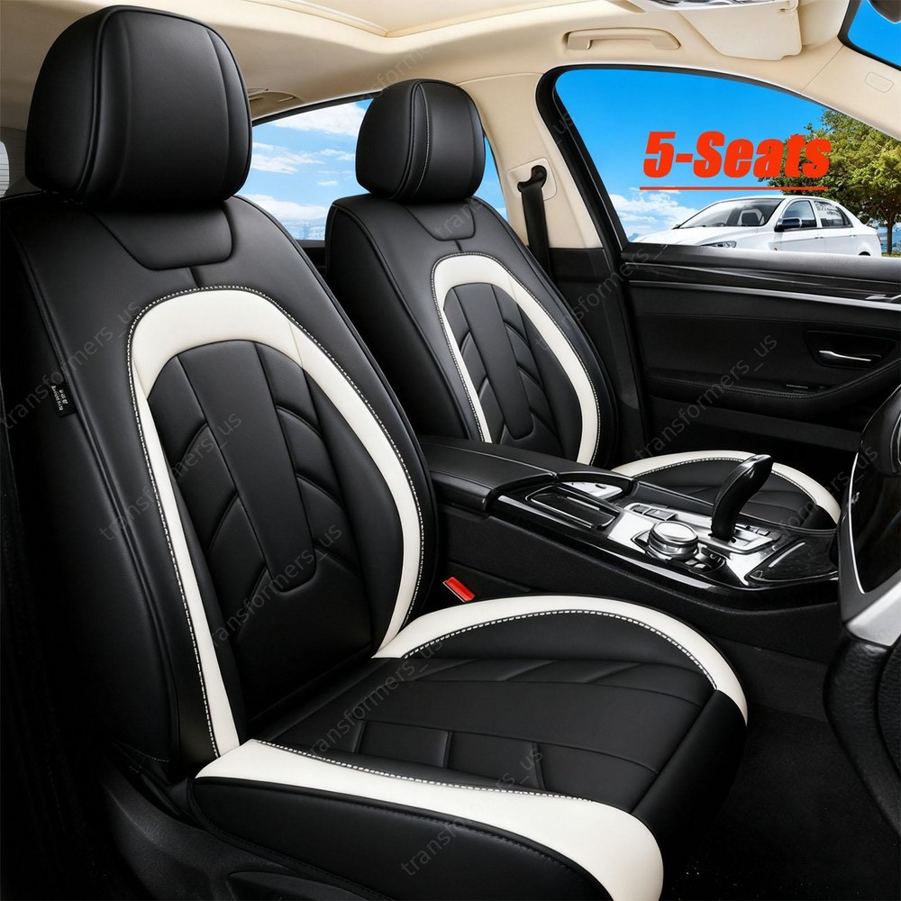 Full Set For Mitsubishi Outlander Car 5-Seat Cover Leather Cushion Covers Black