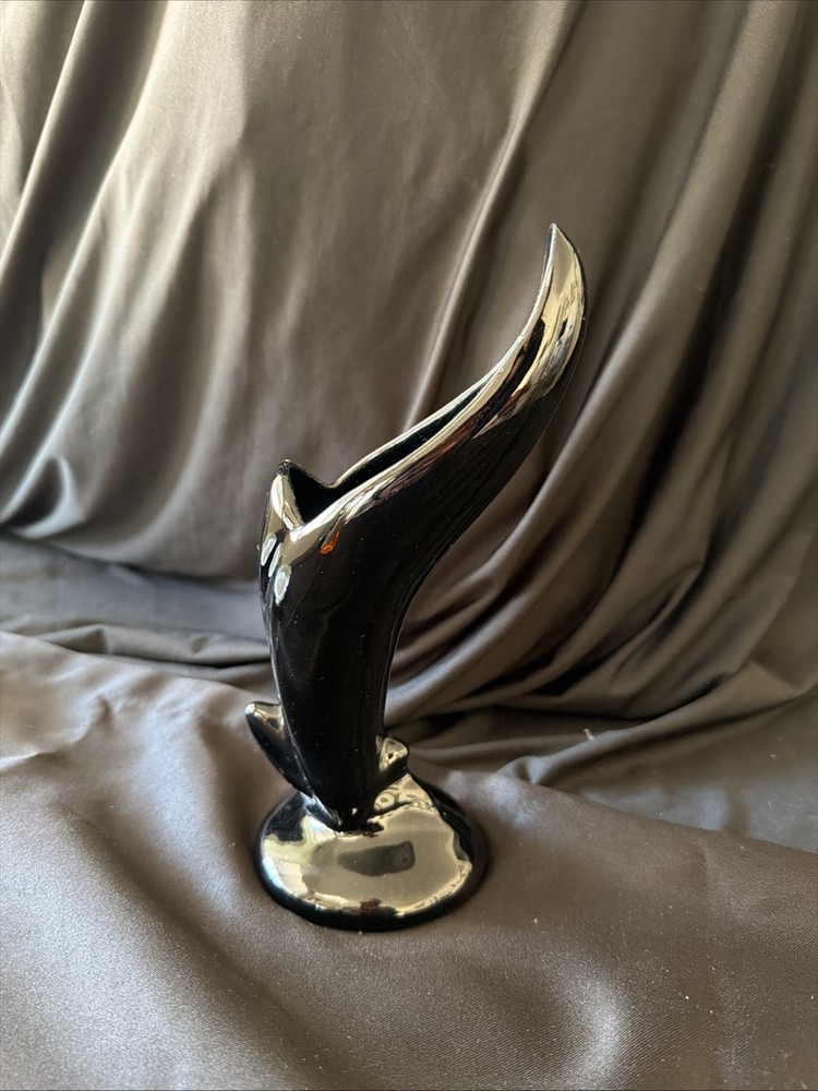 Van Briggle Pottery Birds of Paradise Black Colo Spgs Bud Vase