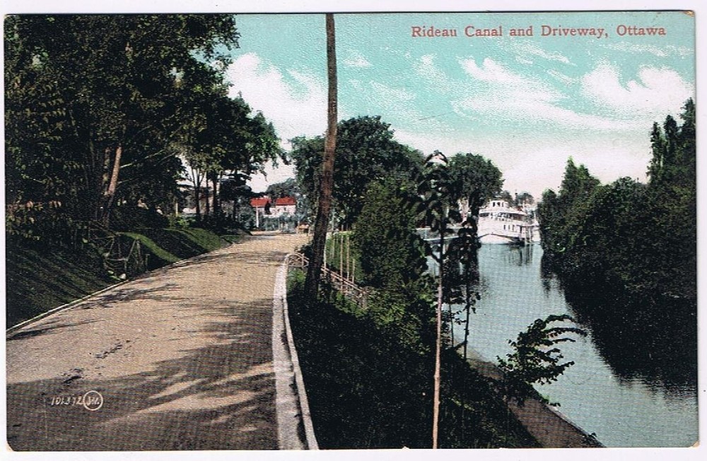 Postcard Rideau Canal & Driveway Ottawa Ontario