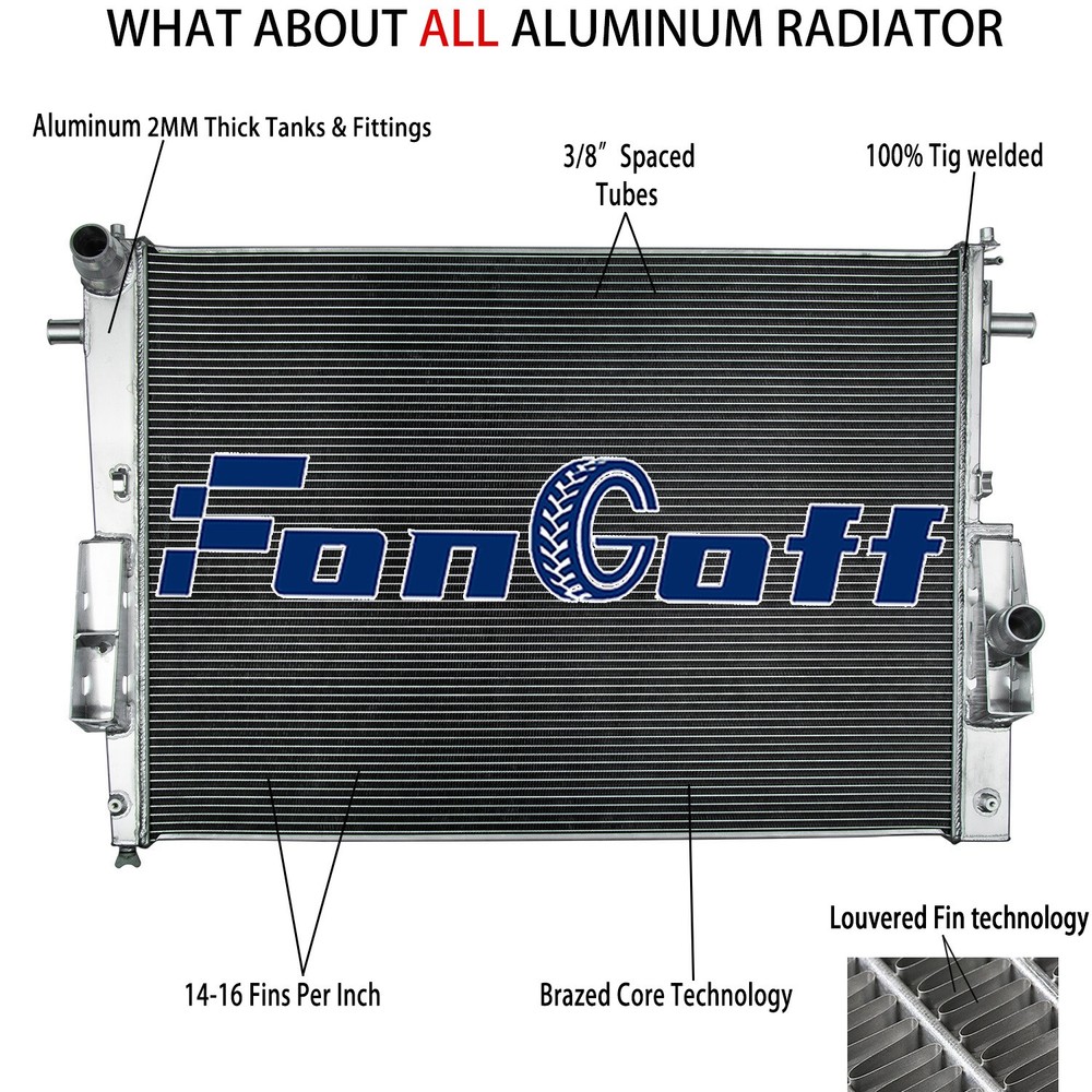 3-Core Aluminum Radiator fits Ford F250 F350 F450 6.4L Powerstroke V8 2008-2010