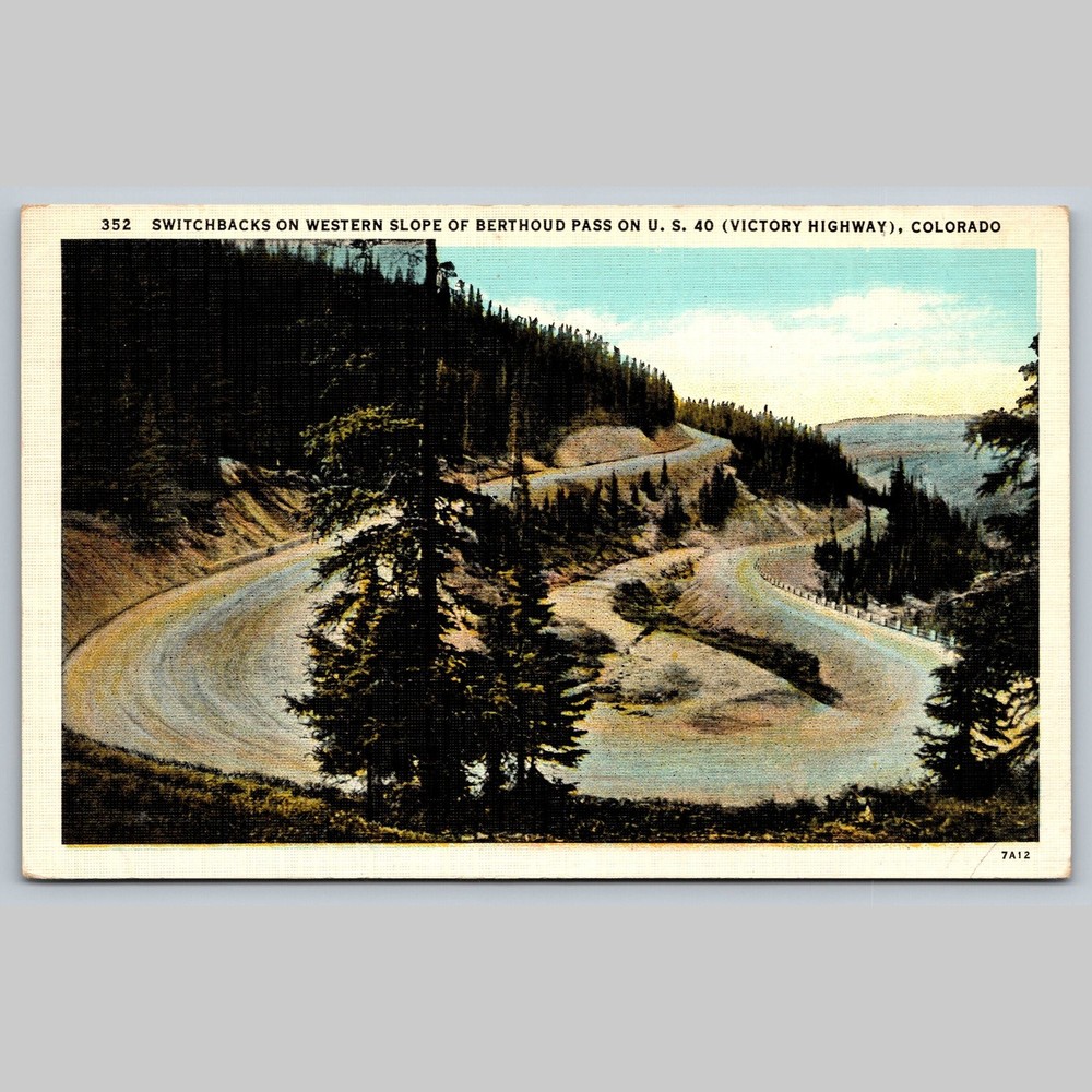 Postcard Switchbacks Western Slope Berthoud Pass Colorado US 40 Highway