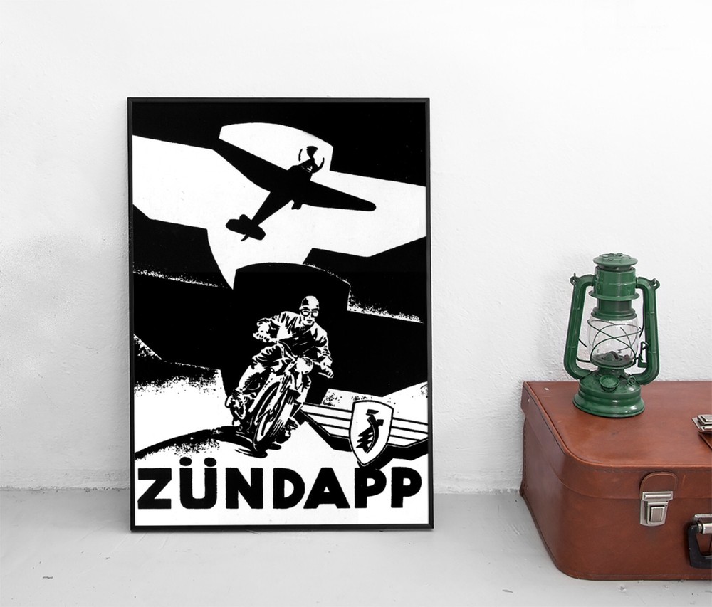 Poster Zündapp Krad poster advertising motorcycle moped Wehrmacht World War