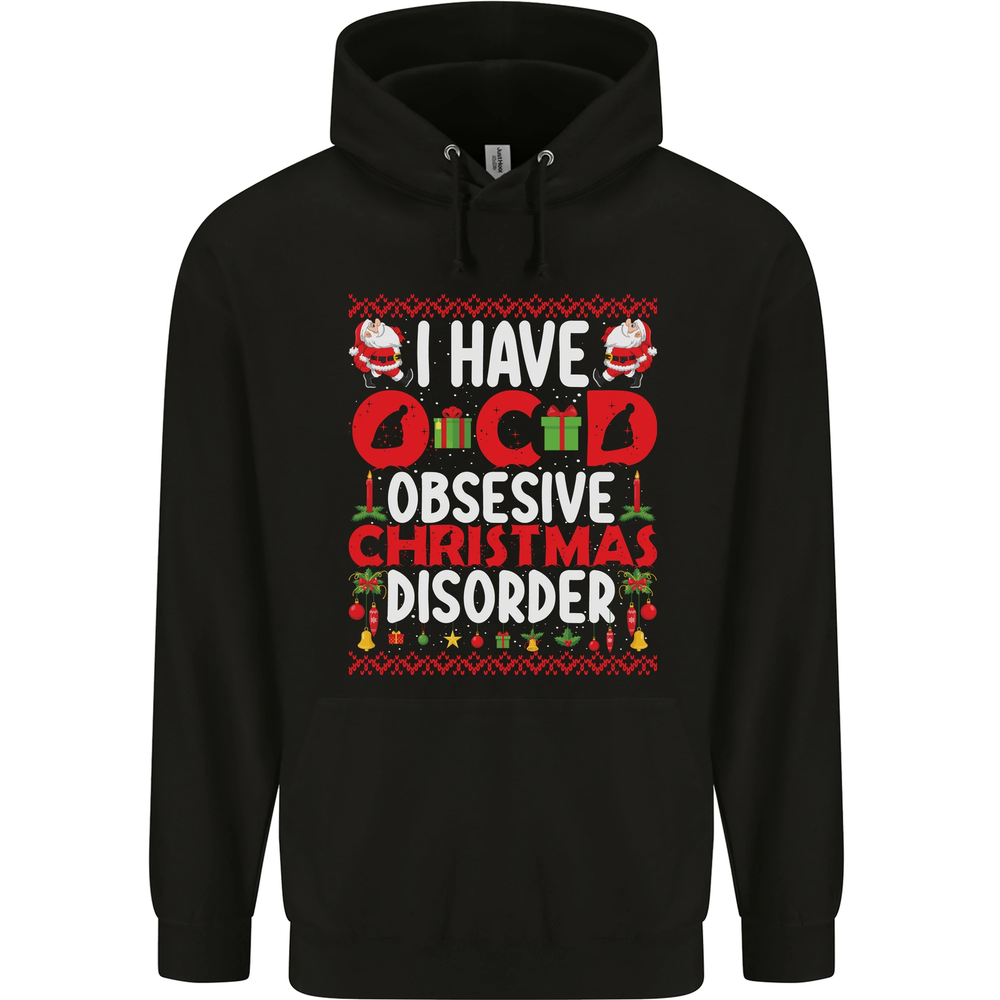 Christmas OCD Funny Xmas Mens 80% Cotton Hoodie