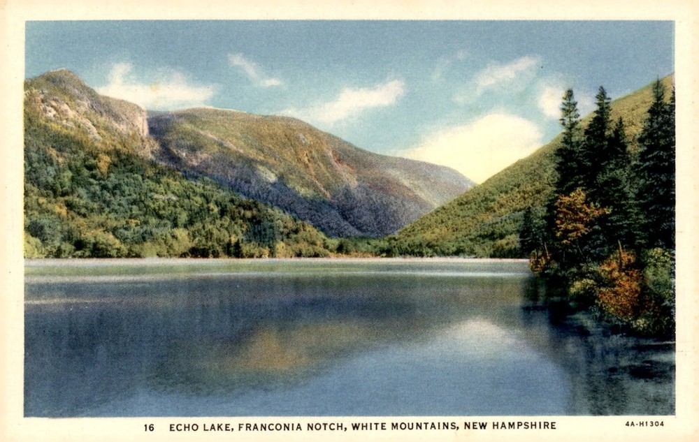 Echo Lake, Franconia Notch, White Mountains, New Hampshire Postcard