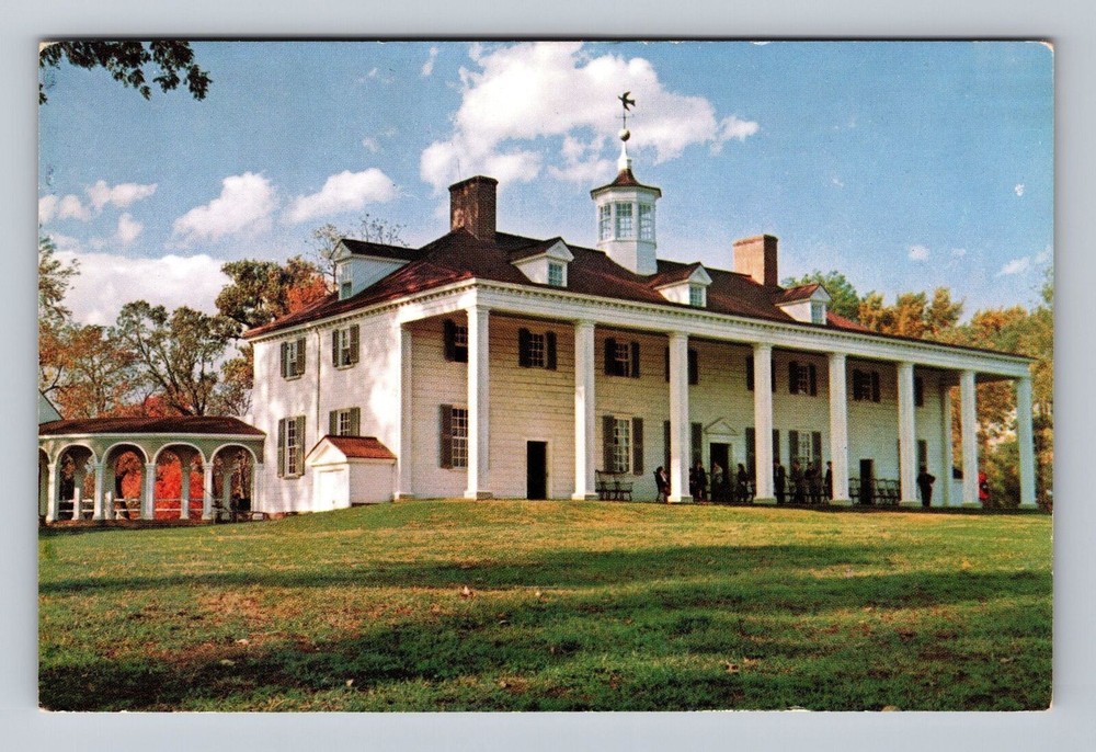 Virginia VA Mount Vernon East View George Washington's Home Vintage Postcard