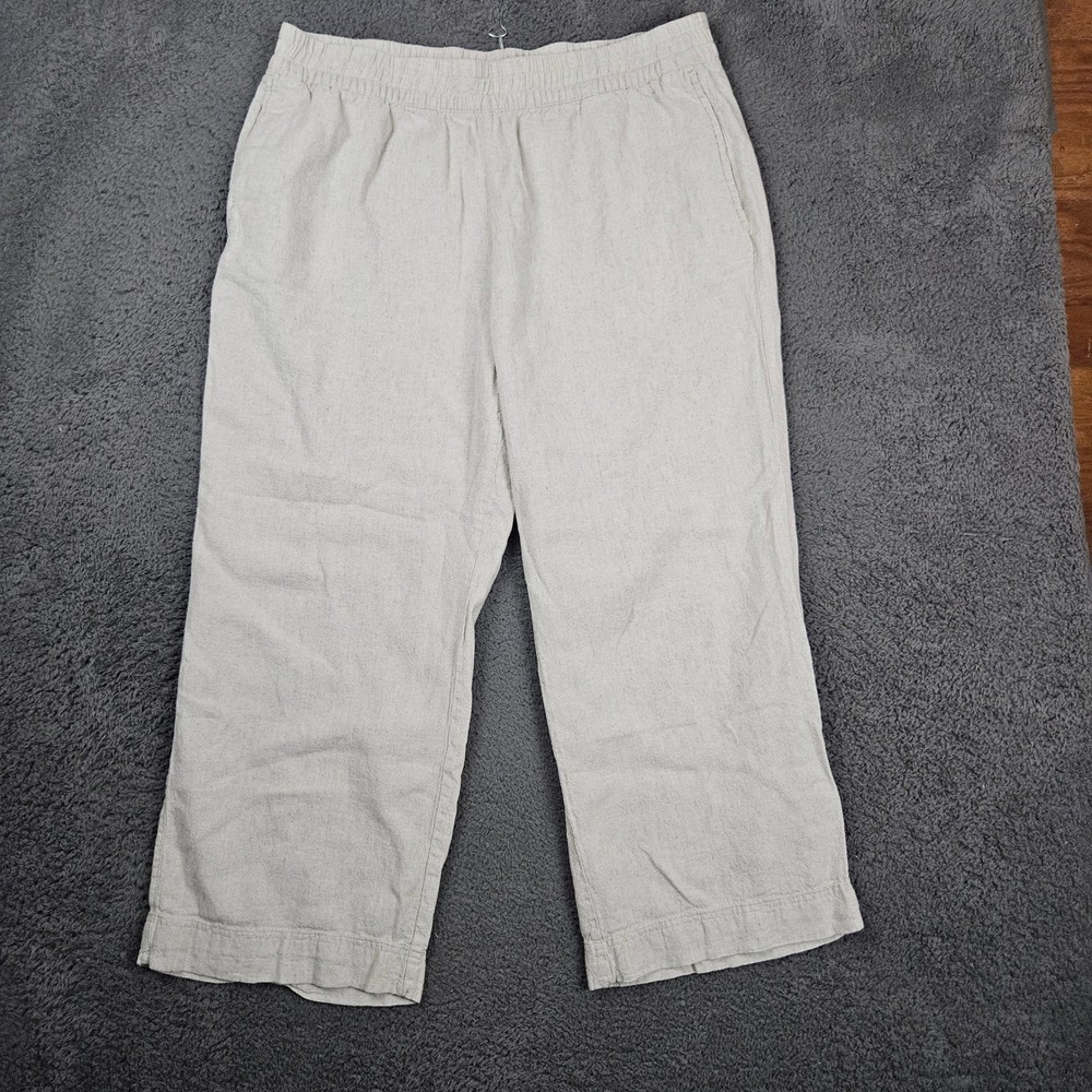 Old Navy Mens XL Linen Blend Wide Leg High Rise Comfort Waist Pants