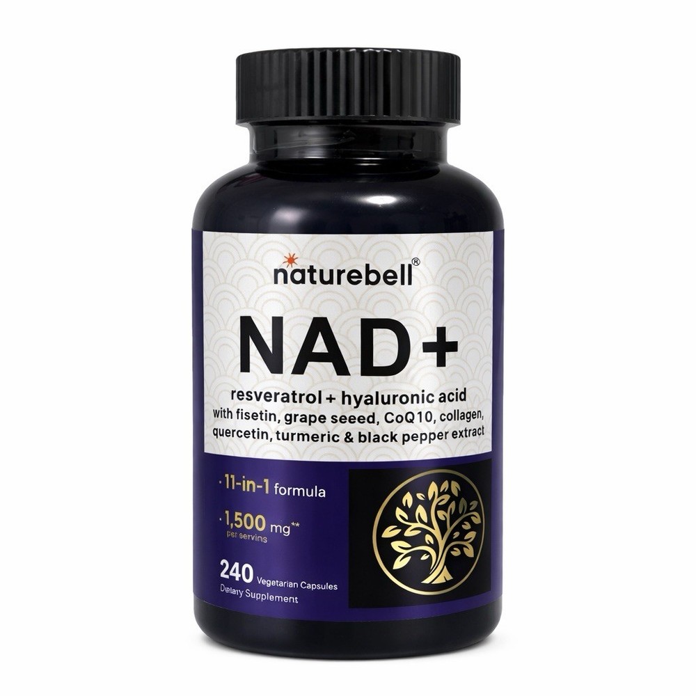 NAD+ 1500mg w/ Resveratrol CoQ10 | 240 Capsules | Energy Anti Aging Supplement