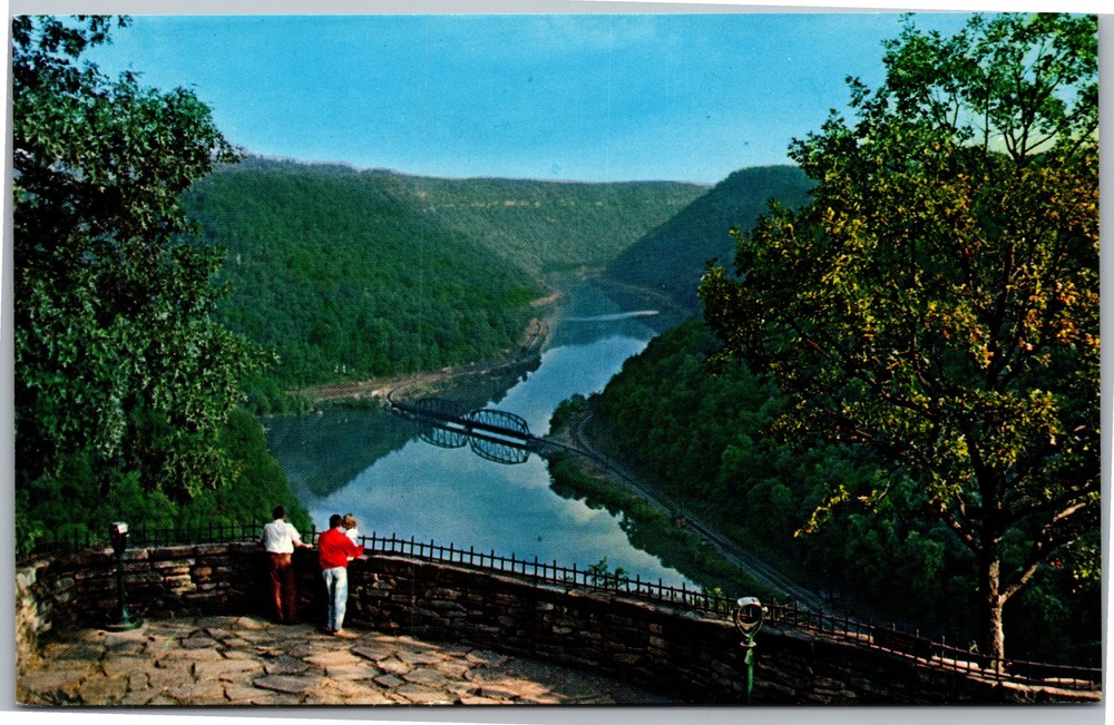 Postcard WV Ansted New River Canyon - view from Hawk's Nest State Park