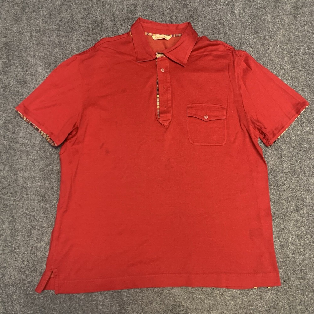 Robert Graham Polo Shirt Mens Large Short Sleeve Rugby Golf Preppy Adult