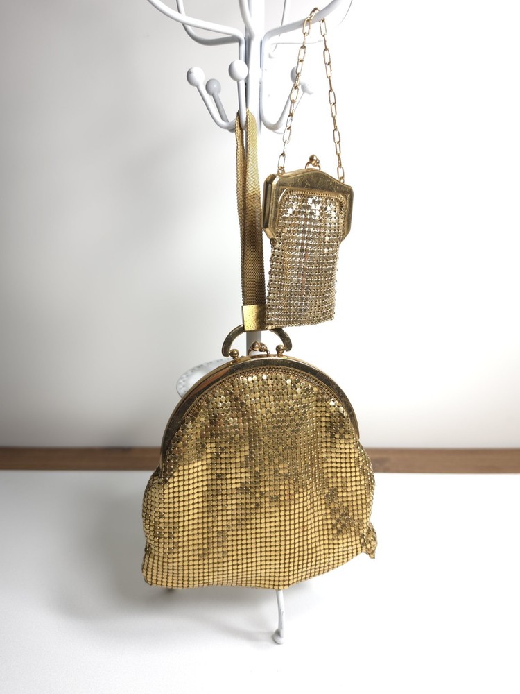 Vintage Lot Whiting & Davis Hand n Hand with Fashion Fine Mesh Bag Coin Purse