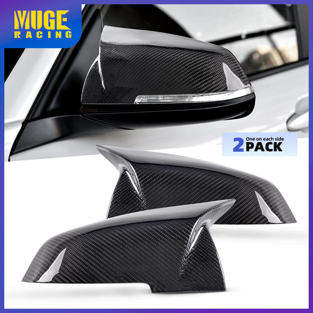 Pair Real Carbon Fiber Side Mirror Covers Caps For BMW F20 F21 F22 F30 F32 F36