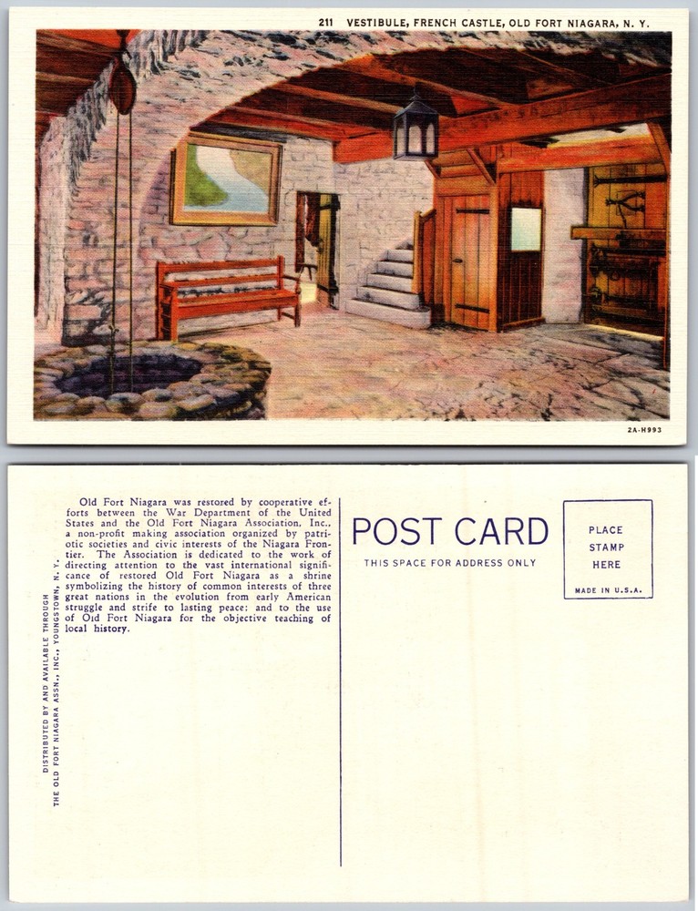 Old Fort Niagara NY Vestibule French Castle Postcard