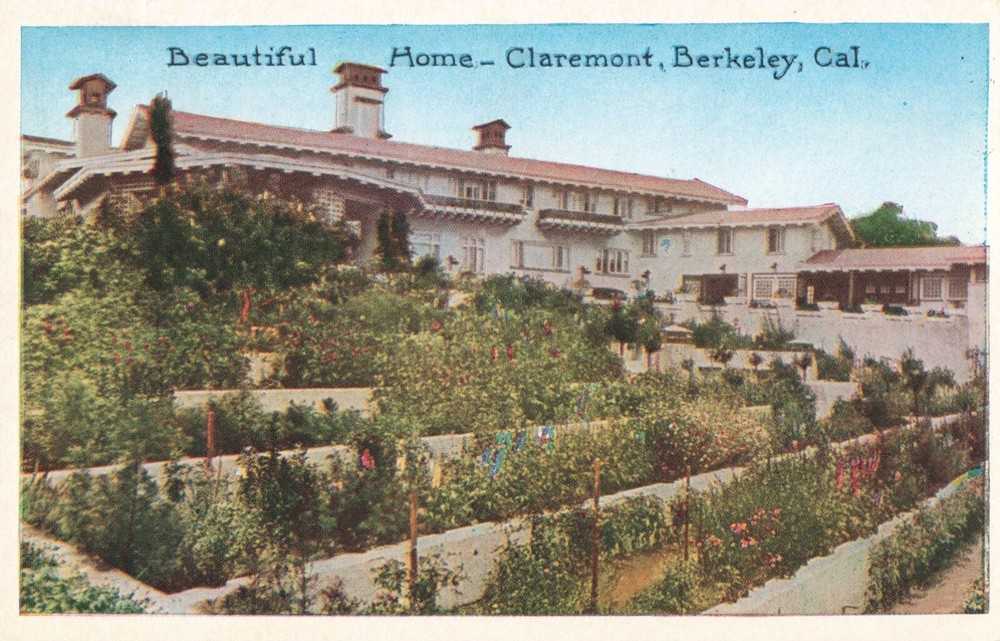 Berkeley CA California, Beautiful Home, Claremont, Vintage Postcard