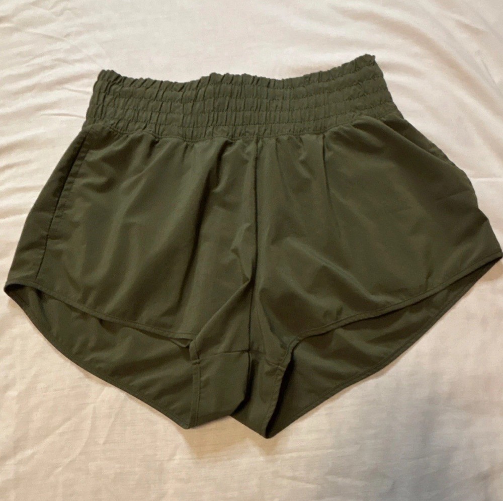 OFFLINE by Aerie Women’s Olive Athletic Shorts Elastic Waist