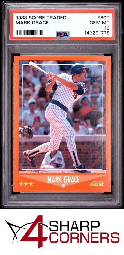 1988 Score Traded #80T Mark Grace Rc Cubs Psa 10Set builders paradise - improve your registry!