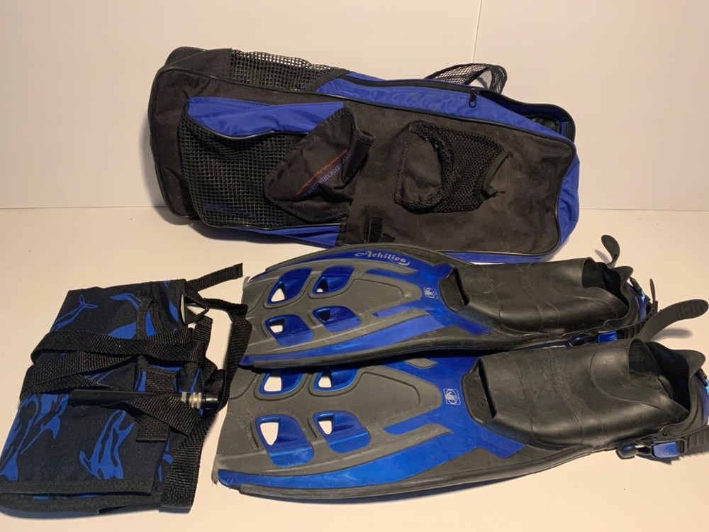 Achilles Scuba Diving Fins Flippers 8.5-13 Mens Snorkeling Kit, ml-xl-image