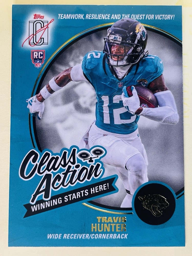 2025 Topps Signature Travis Hunter 2 RC Lot - #224 & Class Action #CA-15 Jaguars