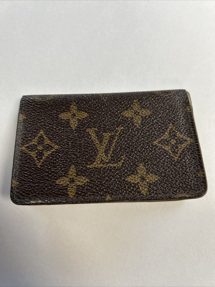 Louis Vuitton Monogram Porto 2 Vertical Pass Case ID Holder Brown Used