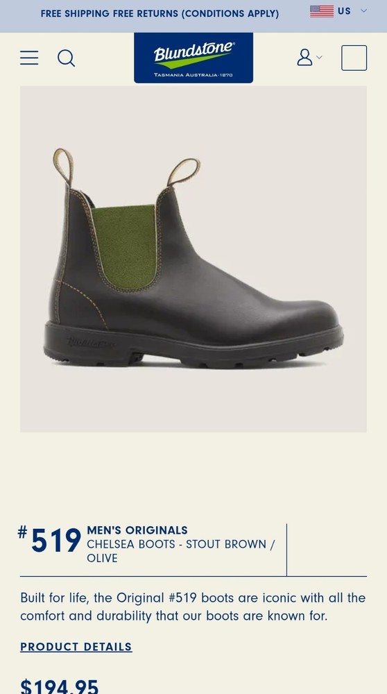 Blundstone Men's Size 11 US Premium Leather Chelsea Boots