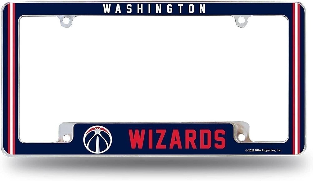 Washington Wizards Metal License Plate Frame Chrome Tag Cover Alternate...