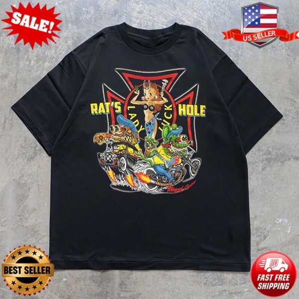 NEW Vintage Ed Roth Rat Fink Rats Hole Lady Luck T-Shirt | S to 5XL