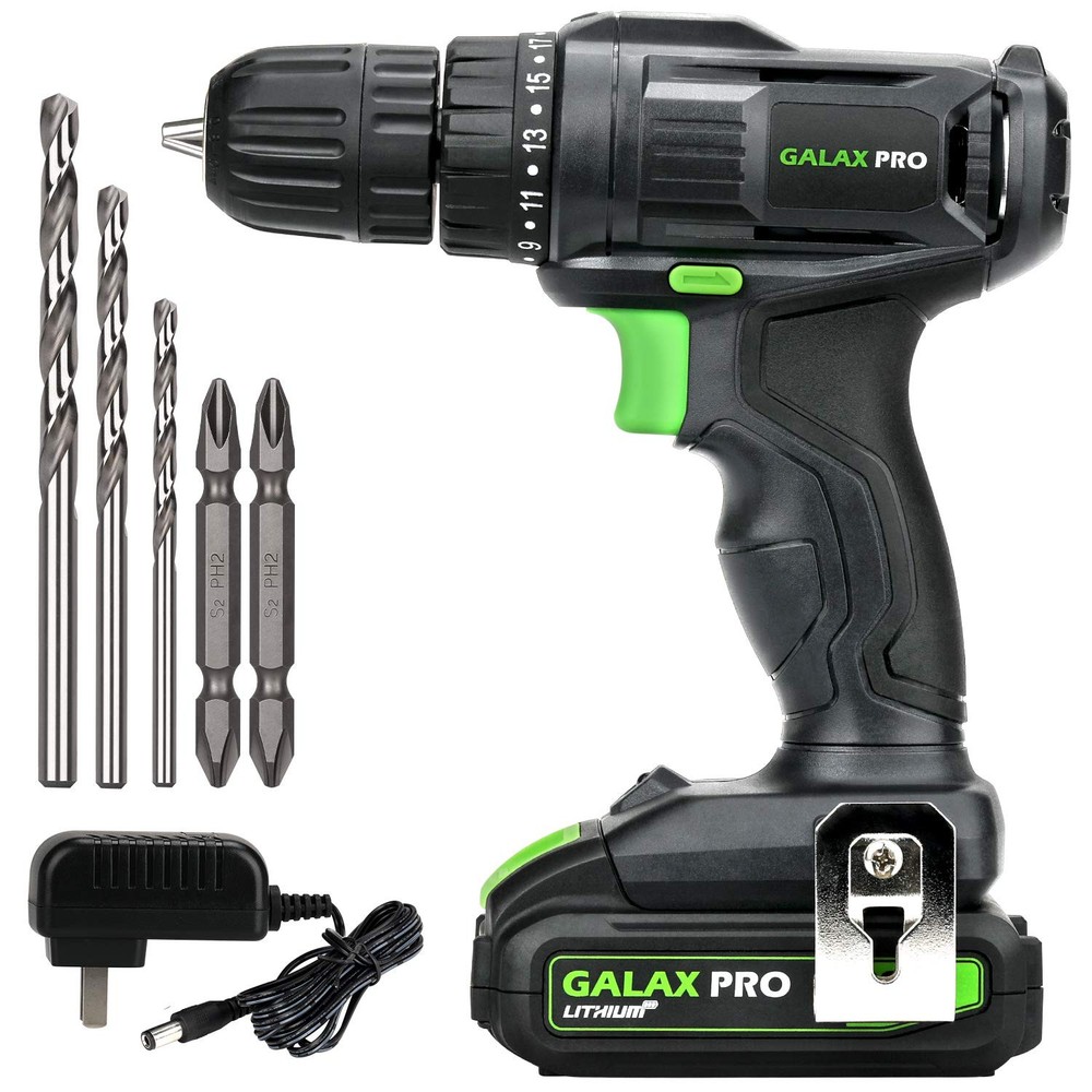 20V Cordless Drill Driver with Work Light, Max Torque 20N.m, 3/8 Inch Keyless...