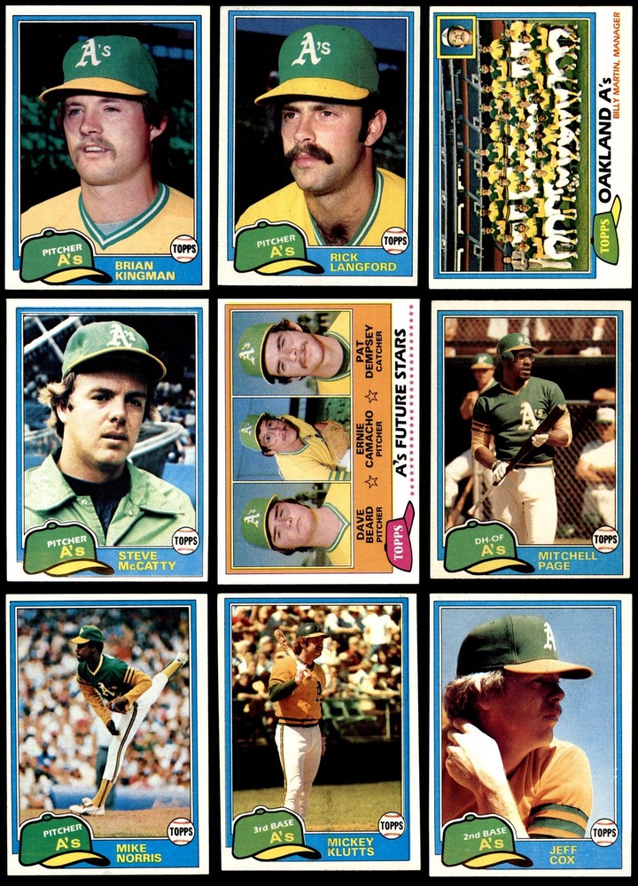 1981 Topps Athletics Almost Complete Team Set 5.5 - EX+ 7088387 (24 / 25 cards)