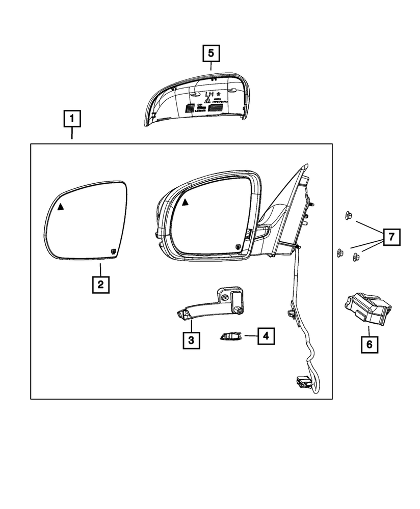 Genuine Mopar Mirror Replacement Glass Left 68228913AA