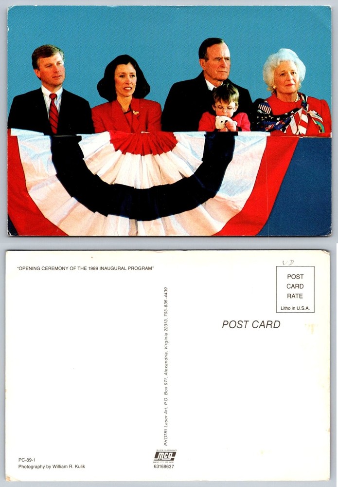 1989 George H.W. Bush Presidential Inaugural Ceremony Photo Postcard