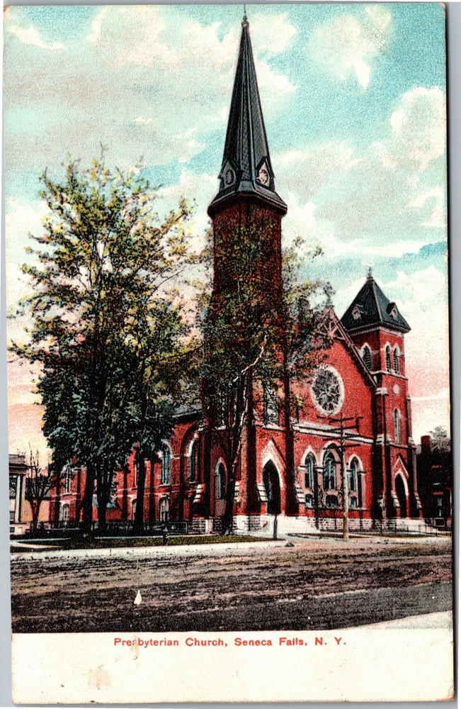 Postcard NY Seneca Falls Presbyterian Church