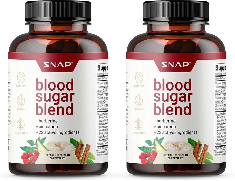 Blood Sugar Support Supplement with Berberine CoQ10 Cinnamon ALA Gymnema