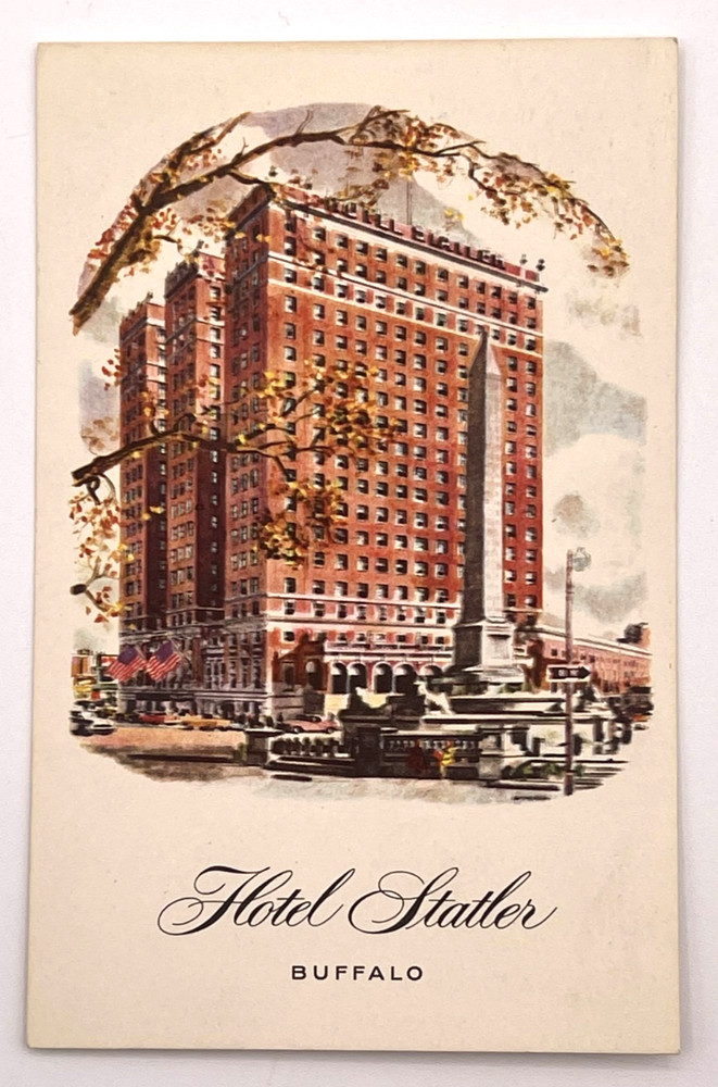 Buffalo NY Statler Hilton Hotel Niagara Square Vintage Postcard 1950s