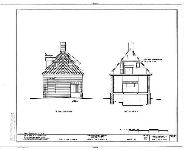 Bishopton,Church Hill,Queen Anne's County,MD,Maryland,HABS,Historic Survey,2