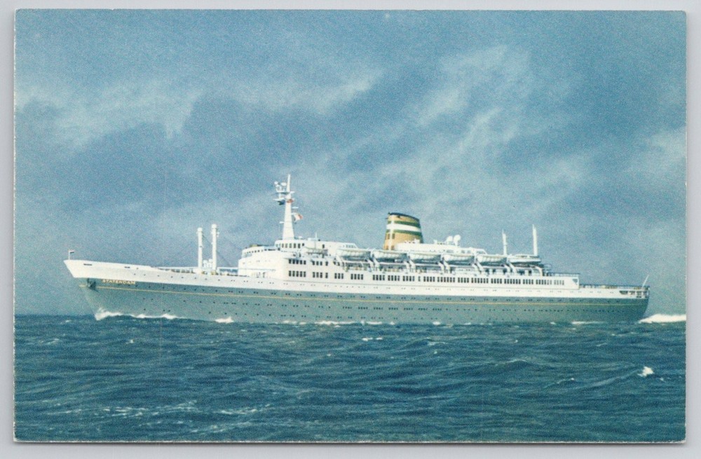 s.s. STATENDAM Holland-America Line Vintage Cruise Ship Postcard