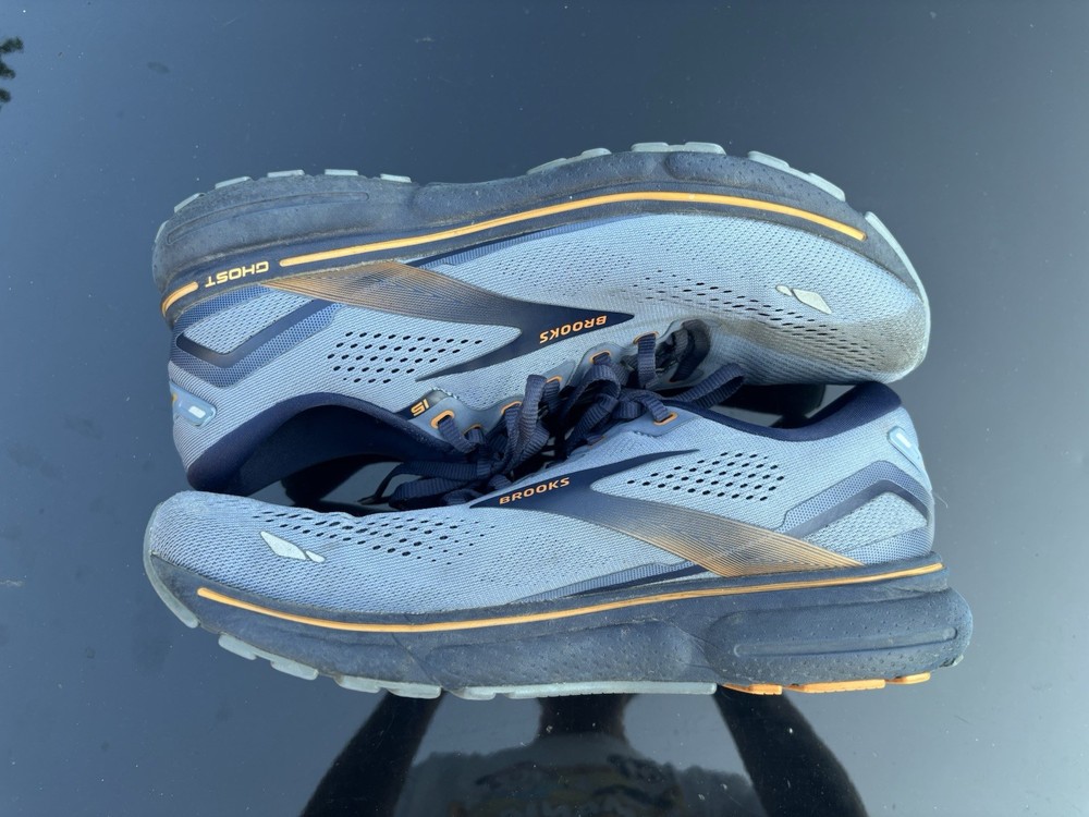 Brooks Running Shoes Ghost 15 Mens 9.5 Medium D Blue Athletic Everyday Distance
