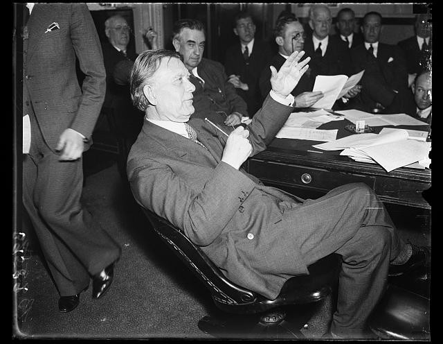 Photo:William E. Borah 1936 Senate Meeting Sitting at Desk